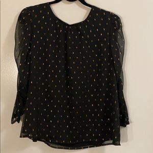 Chelsea and Violet Balck with Gold Detail Blouse